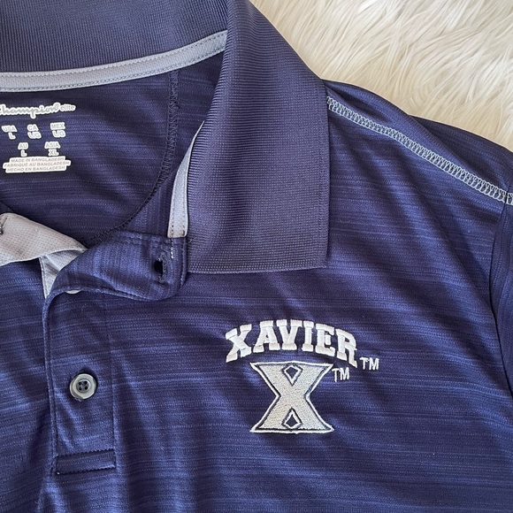 {Champion} Xavier University Musketeers Short Sleeve Polo in Navy - Mens Large - Picture 9 of 12